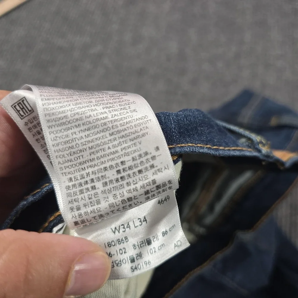 Levi's 502 Jeans Mens 34x34 Blue Regular Tapered Medium Wash Stretch Denim 32x31